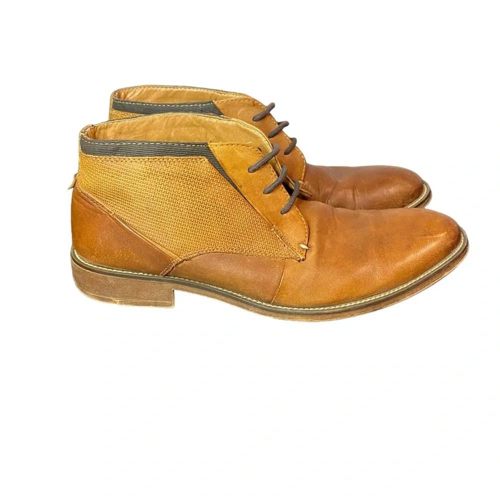 Steve Madden Ripcord Brown Leather Lace‎ Up Chukka Ankle Boots Men's Size 8.5
